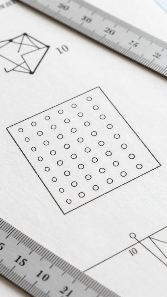 Closeup of a test square on a PDF sewing pattern page, precise rulers in frame
