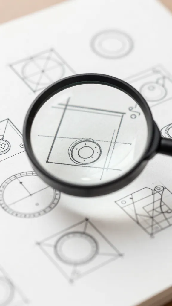 Focused shot of 100% actual size scale instruction on pattern page, magnified