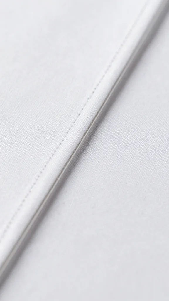 closeup of top thread passing through needle with fabric edge