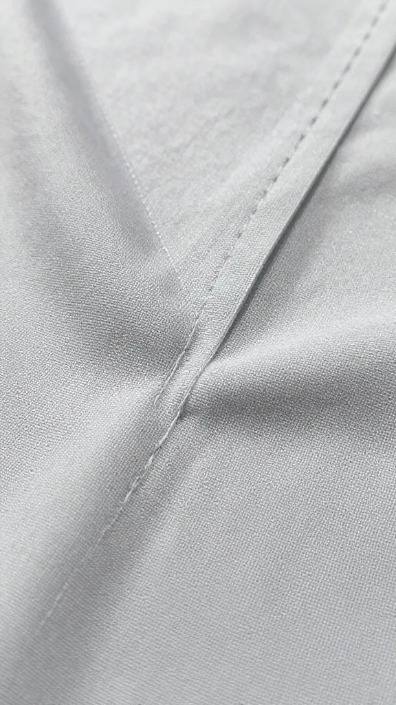 Macro shot of a 1/2 inch seam allowance being pressed on heavy fabric