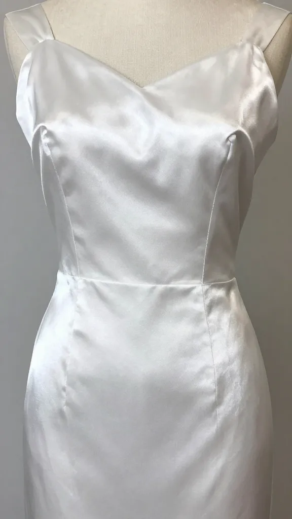 closeup of shiny satin fabric draped over a mannequin bust