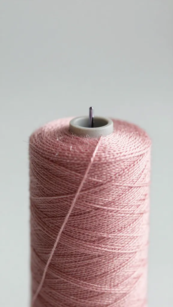 Focused shot of thread being threaded through needle eye